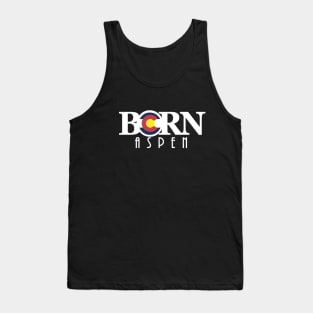 BORN Aspen (long white text) Tank Top